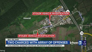 Two Puna men charged with several offenses after stolen vehicle incidents