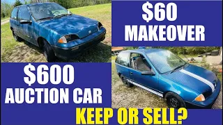 3 cylinder sensation! $60 Metro transformation from auction orphan to imitation pocket rocket!