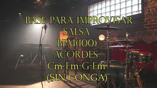 BASE PARA IMPROVISAR SALSA, 100 Bpm (Sin Conga) #baseparaimprovisar #timbalero #congas #latinmusic