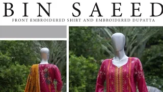 😱Bin Saeed Pakistani Lawn Embroidered Collection👌💯% Original Pakistani Lawn Suits👌 Mb-7607473487