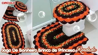 Jogo de Banheiro Brinco de Princesa Rendado em Crochê