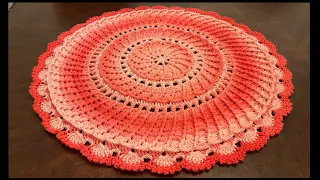 Crochet Big Gorgeous Ombre Doily (Mandala) for rug, blanket, table, cover…