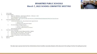 BPS School Committee Meeting 3-7-2022