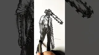 Speed drawing ChainsawStick-Man Denji 😳 #shorts #animedrawing #chainsawman