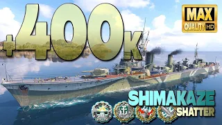 Shimakaze: Torpedo terror for +400k on Shatter - World of Warships