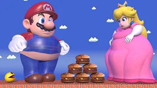 Fat Mario vs Fat Peach in Super Sized Maze