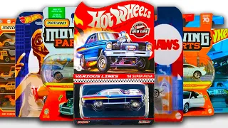 Showcase - Hot wheels RLC Chevy Nova, MBX Moving Parts, Mainlines Plymouth GTX, 5 Pack Construction.