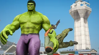 GTA 5 - The Hulk vs Fort Zancudo!! (updated)