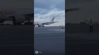 Ethiopian Airlines' Cargo Aircraft coming to park after landing at Kotoka Airport || Ghana