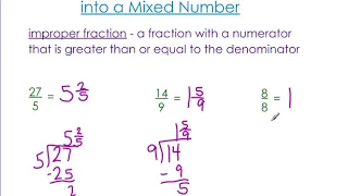 22 Convert Improper Fractions & Mixed Numbers