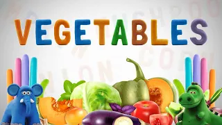 Talking ABC Animals #4 - Learn Vegetable Names with Animated Animals! | Hey Clay Games