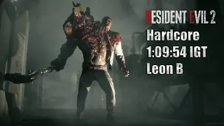 Resident Evil 2 Remake Hardcore Speedrun - 1:09:54 IGT Leon B (No Commentary)