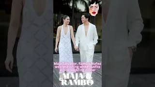 Maja Salvador, Rambo Nuñez wear matching white outfits at pre-wedding dinner