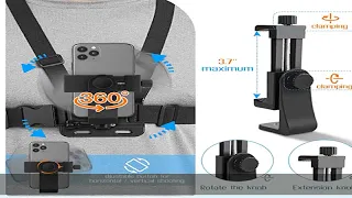 Mobile Phone Chest Strap Mount GoPro Chest Harness Holder for VLOG/POV, with iPhone 13 12 11 Pro Ma