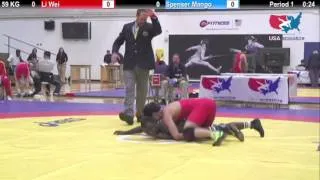 Dual #5 - 59 KG - Wei Li (CHN) vs. Spenser Mango (USA #1)