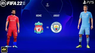 FIFA 22 PS5 | Liverpool Vs Manchester City | Ft. Haaland, Nunez | Champions League 2022/23 | 4k