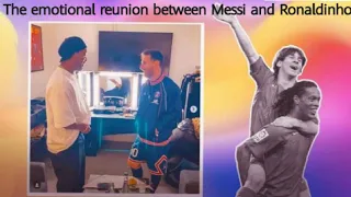 The emotional reunion between Messi and Ronaldinho | PSG vs RB Leipzig | Former Barcelona Teammates