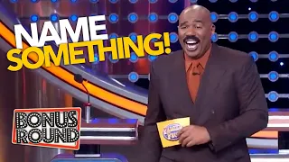 NAME SOMETHING... FUNNY Family Feud Questions & Answers With Steve Harvey
