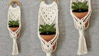 DIY mini PORTAMACETAS de MACRAME paso a paso (PRINCIPIANTES)/DIY Macrame Plant Hanger for Beginners