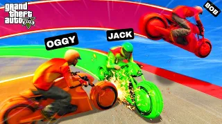 OGGY AND JACK TRIED FUNNY DEADLINE TRON CHALLENGE IN GTA 5 (GTA 5 Funny Moments) 🤣