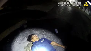 Security Finds Drunk Guy Passed Out Laying in Parking Lot