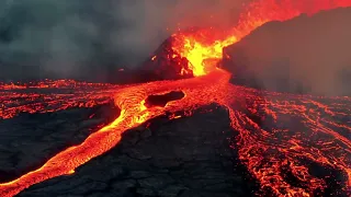 Litli-Hrutur volcano eruption in Iceland, July 2023