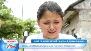 Dupa ce a fost batuta la scoala, merge din nou