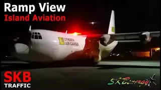 Night View !!! Lynden Air Cargo L-100 taxi to parking @ St. Kitts Airport (Short Clip)