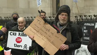 Assange supporters outside London High Court as he wins permission to appeal his extradition | AFP