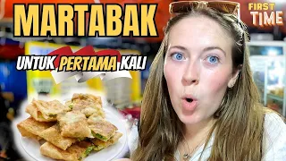 FIRST TIME eating MARTABAK in JAKARTA 🇮🇩 Indonesian STREET FOOD is Amazing