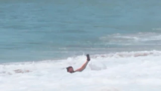 Waimea Bay Wipeout. Aways pay attention to the lifeguard's warning to not go near the surf