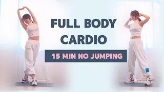 15MIN FULL BODY CARDIO ALL STANDING FEEL GOOD BEGINNER WORKOUT/NO JUMPING & FAT BURNING/ALL LEVEL