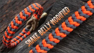 HOW TO MAKE MODIFIED SNAKE BELLY KNOT PARACORD BRACELET, NO SHACKLE ,EASY PARACORD TUTORIAL.