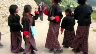 Dancing girls in Bhutan