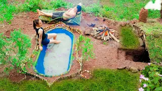 Build Bushcraft Camp & Survival Shelter - Build 1 Outdoor Resort With The Best Swimming Pool