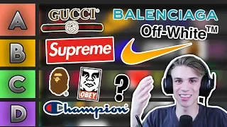 Hypebeast Brand Tier List