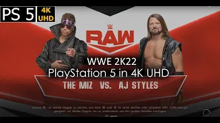 WWE 2K22 - The Miz vs AJ Styles w. Entrance - PS5Share 4K UHD