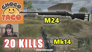 ChocoTaco - 20 KILLS - M24+Mk14 - SOLO - PUBG