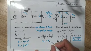 Practice Problem 6.10 Fundamental of Electric Circuits (Sadiku) 5th Ed -Inductor & Capacitor Energy