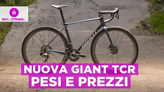 Nuova Giant TCR 2025: colori, pesi e prezzi di tutti i modelli