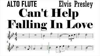 Can't Help Falling In Love ALTO FLUTE Sheet Music Backing Track Play Along Partitura