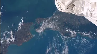 Полуостров Крым, Азовское море, Чёрное море вид iz kosmosa MKS 2021