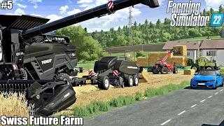 Harvesting WHEAT and Baling STRAW in ONE pass│SWISS FUTURE FARM│FS 22│5