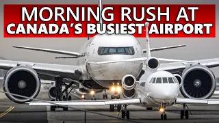 MORNING RUSH at CANADA'S BUSIEST AIRPORT - Toronto-Pearson Plane Spotting (4K)