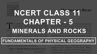 Minerals and Rocks - Chapter 5 Geography NCERT Class 11