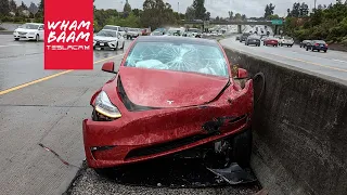 THREE TESLAS TOTALED IN CRASHES