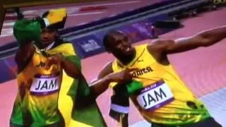 Jamaican Usain Bolt Breaks Mens 4 x 100m World Record - London 2012 Olympics