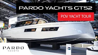 POV Yacht Tour of the innovative Pardo GT 52 at Dusseldorf Boat Show 2024 | 4K & 60FPS