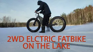 2WD electric fatbike test in the field and on the lake