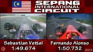 GP Malasia F1 2013 // Comparative Lap // Sebastian Vettel VS Fernando Alonso